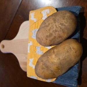 Microwave Potato Pouch -  1 Goat Quilted Pouch 100% Cotton Denim Upcycled